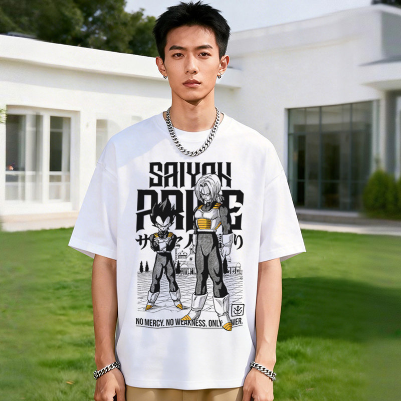 七龙珠短袖T恤男夏季贝吉塔特兰克斯上衣日系动漫纯棉潮牌衣服图片