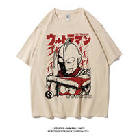 Ultraman short-sleeved T-shirt for men in summer, Japanese retro style, salted egg Superman, trendy loose T-shirt for students, half-sleeved thumbnail 4