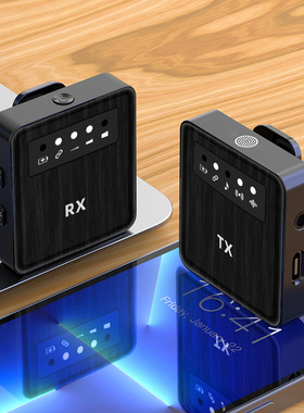 直播声卡连接一拖二方型胸麦无线领夹麦克风手机录音Vlog降噪收音