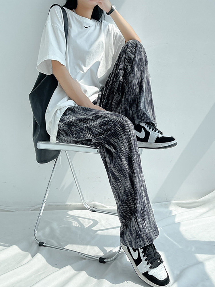 Wide leg pants summer Thin section Easy Straight Versatile Show thin tie-dyed spring and autumn Paige Drape leisure time Mopping the floor trousersin the Women's clothing/Boutique , Pants , Casual pants  category - from Buy2taobao.com to provide professional Taobao agent buy service