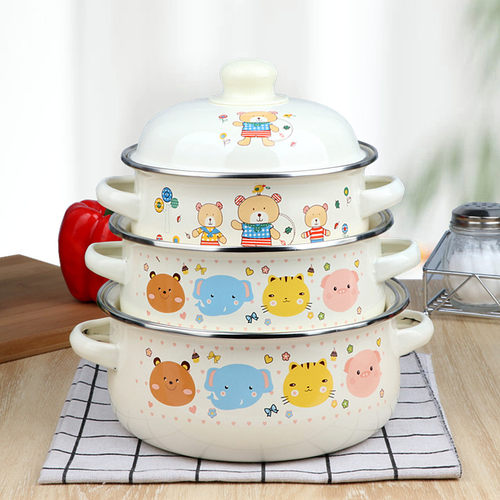 迷你搪瓷加厚珐琅宝宝辅食汤锅