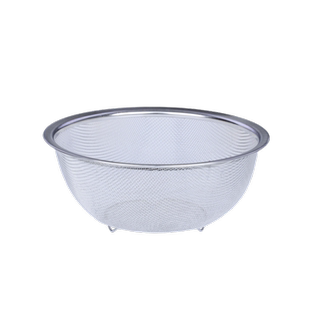 304不锈钢网篮家用圆底篮子细密硬网漏盆淘米篮过滤网漏筛水果篮