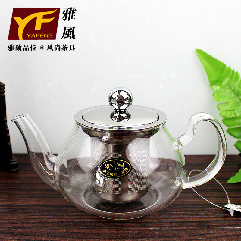 包邮雅风鸿运壶 手工制作直火壶 耐热玻璃茶壶 泡茶器 花茶壶