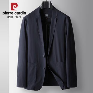 上衣 商务休闲外套轻奢弹力正装 皮尔卡丹高级感男士 单西服春秋新款