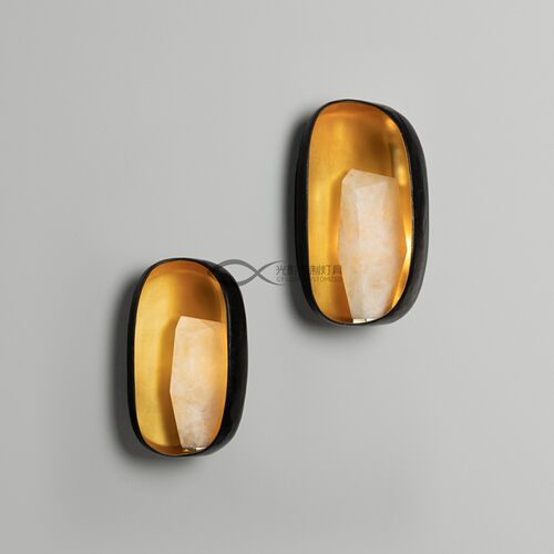 定制真云石壁灯工程会所中古风法式极简酒店艺术灯Hedra Sconces