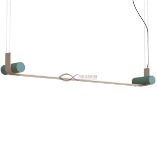 现代简约餐厅吊灯莫兰迪长条形灯具北欧风Nastro Linear Pendant