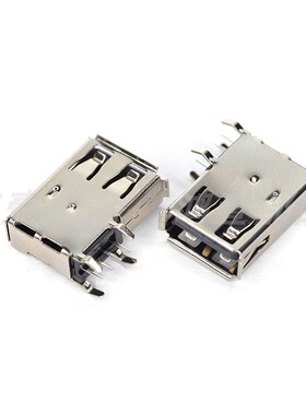 优质USB侧插长体母座  90度卧式有卷边 USB插座/插头US01-213