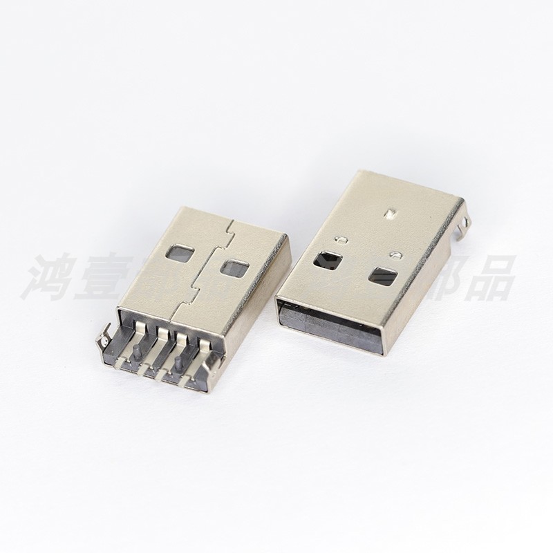 沉板贴片公头黑胶连接器