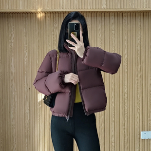 诗都奇2025新款 95鹅绒面包服女外套 小个子肯豆羽绒服今年流行短款