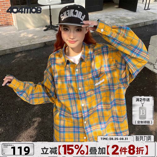 404MOB复古格子衬衫上衣