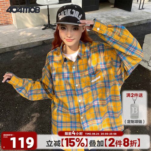 404MOB复古格子衬衫上衣