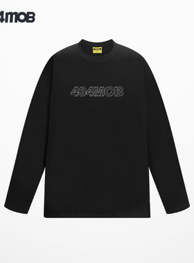 404MOB潮流基础长袖T恤男宽松百搭情侣款打底衫