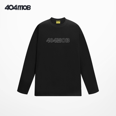 404MOBGANG潮牌宽松情侣长袖T恤