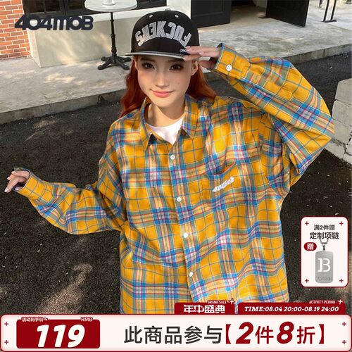 404MOB复古格子衬衫上衣