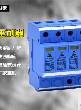 防雷世家LSL电源系列防雷器LSL-BD40/4二级浪涌保护器性价比高