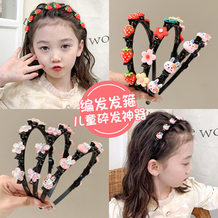 女童编发发箍儿童刘海发夹碎发神器发捆女孩不伤发头箍发卡头饰夏