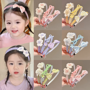 彩色蝴蝶结花朵头发发箍儿童女2025新款发卡女童可爱公主头箍头饰