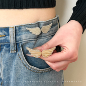 腰围大小调节裤 天使翅膀收腰扣裤 腰收紧神器免缝牛仔裤 子固定纽扣