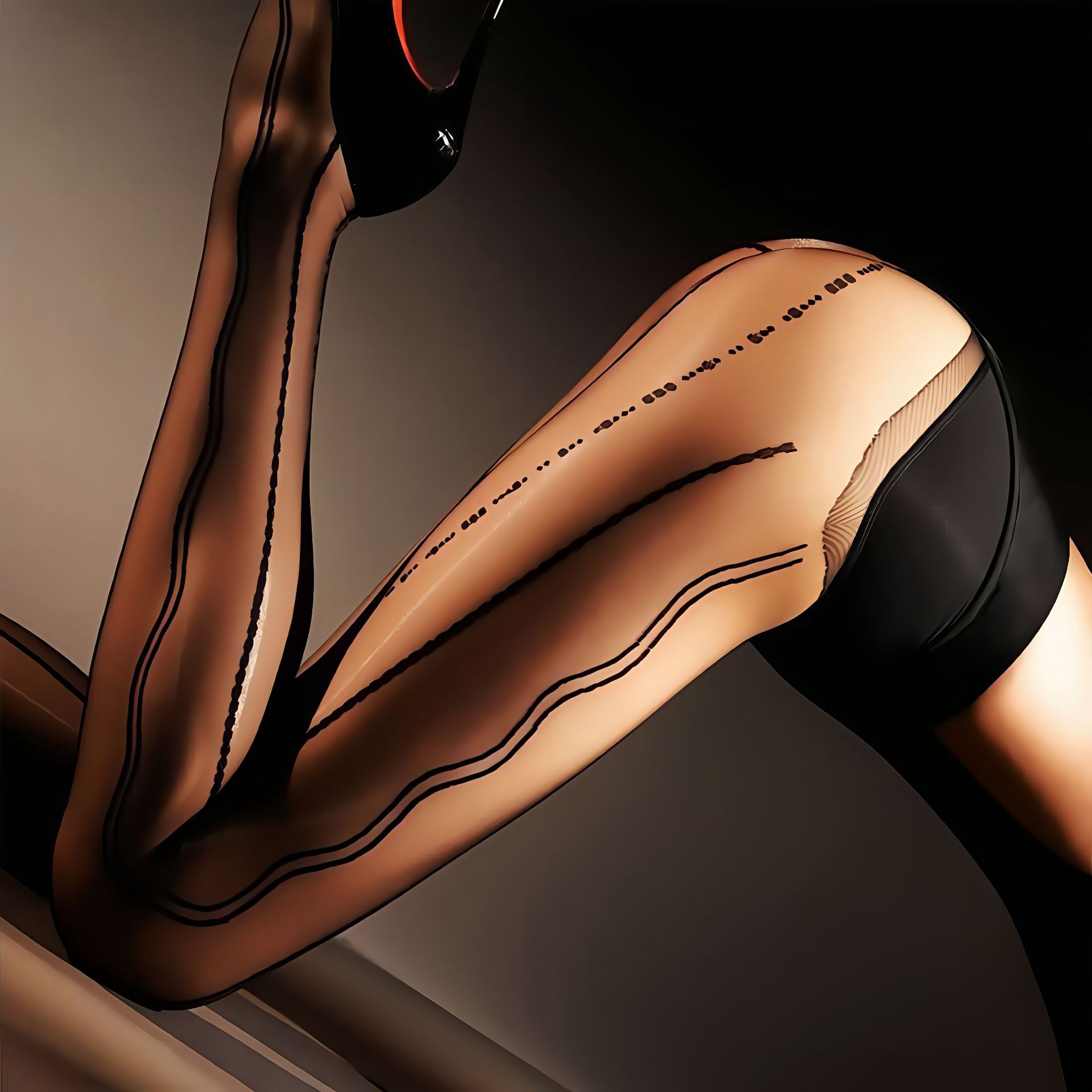 涞觅电波编织蕾丝提花一体性感无缝丝袜女连体油亮超薄连裤袜