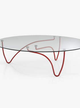 美居汇 法国ligne roset写意空间RYTHME咖啡桌子法式艺术玻璃茶几