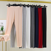 薄款 秋裤 莫代尔打底裤 内穿花边弹力紧身九分裤 女高腰纯色修身 夏季