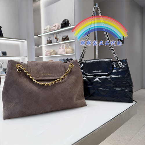 CHARLES＆KEITH26秋小CK2-90151676绒面大容量菱格腋下包托特大号