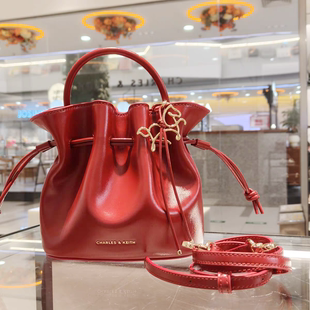 CHARLES&KEITH小CK2-10271696新年系列简约手提包水桶包单肩斜挎