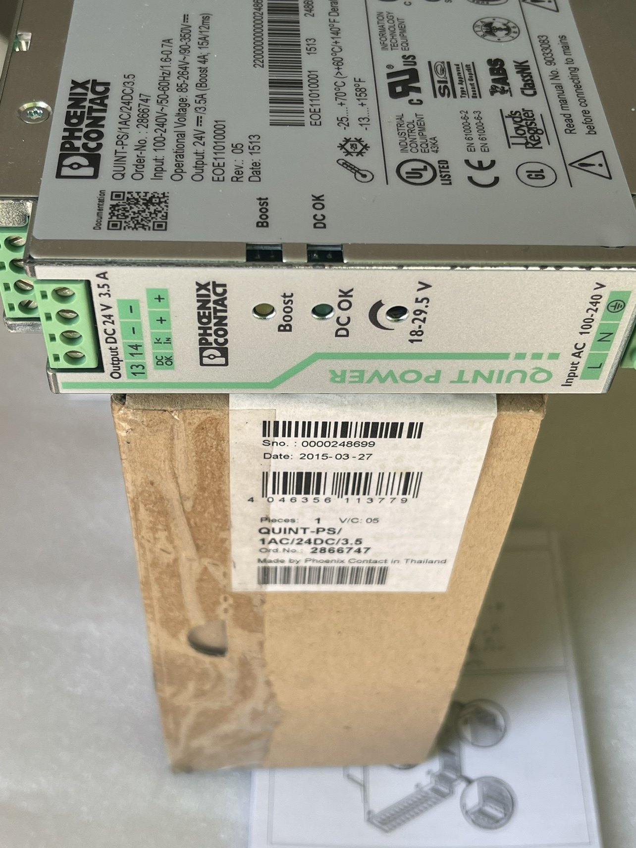 全新菲尼克斯电源模块 QUINT-PS/1AC/24DC/3.5 订货号 2866747