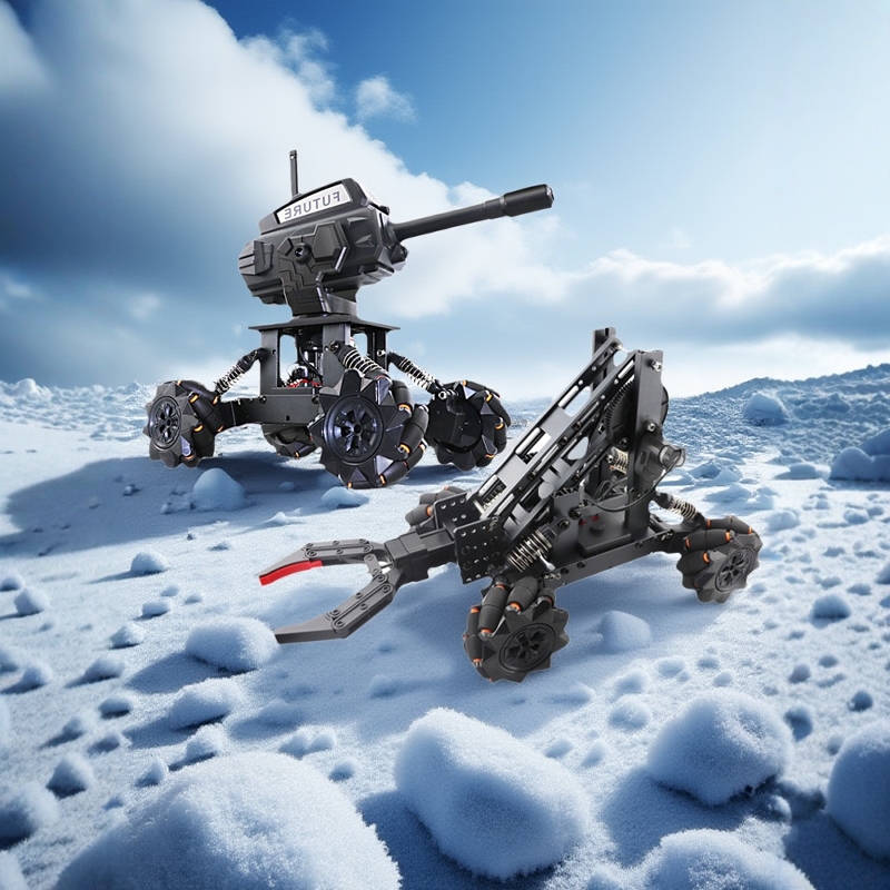 合金机甲战炮坦克战车手柄遥控水弹车DIY拼装机械手臂越野攀爬车