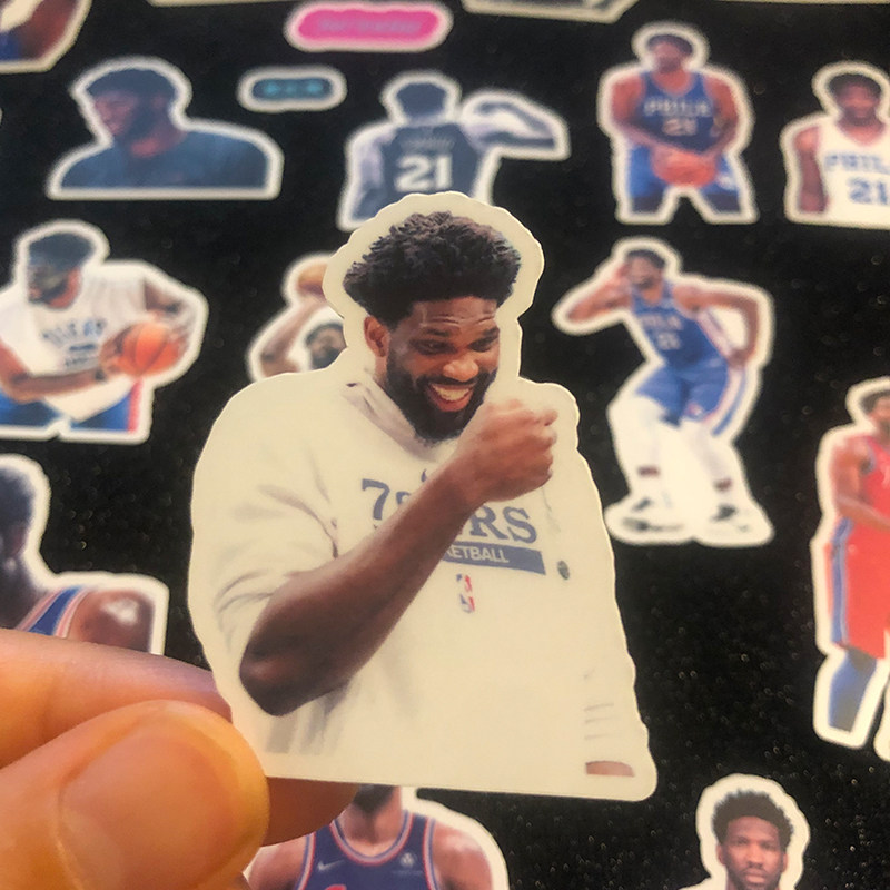 乔尔·恩比德贴纸NBA费城队周边篮球卡贴手机壳装饰素材不干胶
