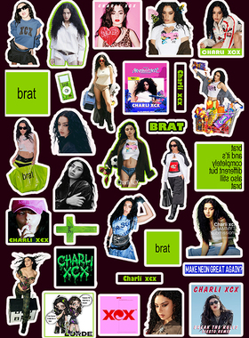 洗茶charli xcx贴纸防水 查莉XCX手机电脑专辑贴 欧美女歌手周边