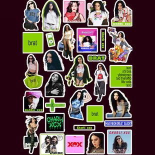 洗茶charli xcx贴纸防水 查莉XCX手机电脑专辑贴 欧美女歌手周边
