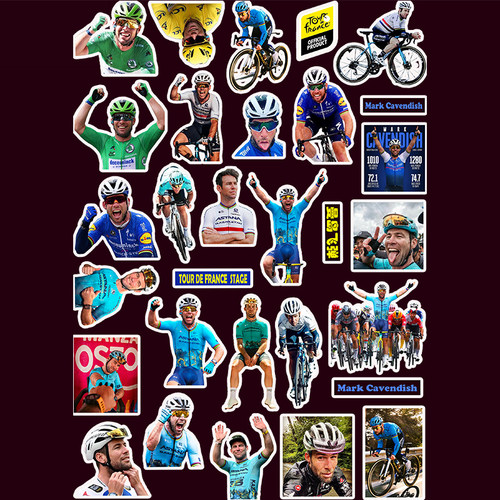 马克·卡文迪什贴纸  Mark Cavendish环法自行车赛周边diy手机贴