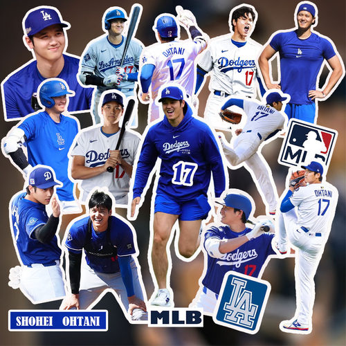 大谷翔平贴纸MLB道奇棒球运动员