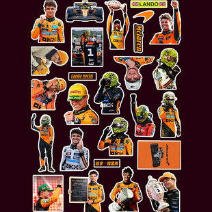 精装 兰多诺里斯贴纸 新赛季迈凯伦车队周边手机电脑装饰防水DIY