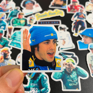 费尔南多-阿隆索贴纸 F1周边高清防水贴画手机电话行李箱装饰贴
