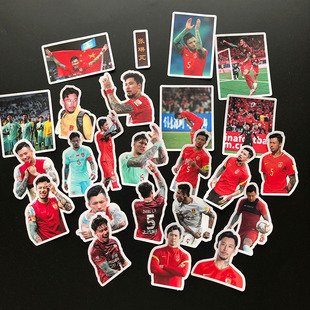 张琳芃贴纸 国足周边国家队足球运动员DIY贴画帅气贴纸手机壳同款