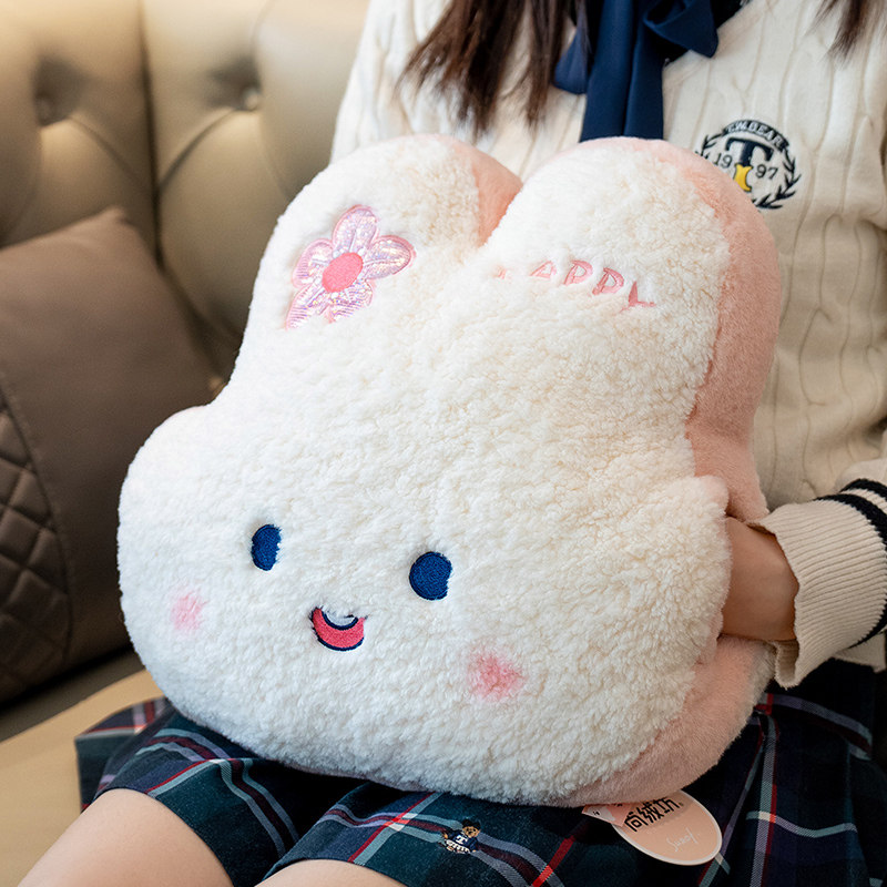 可爱樱花小兔子暖手抱枕兔兔插手枕公仔玩偶毛绒玩具手捂冬天礼物