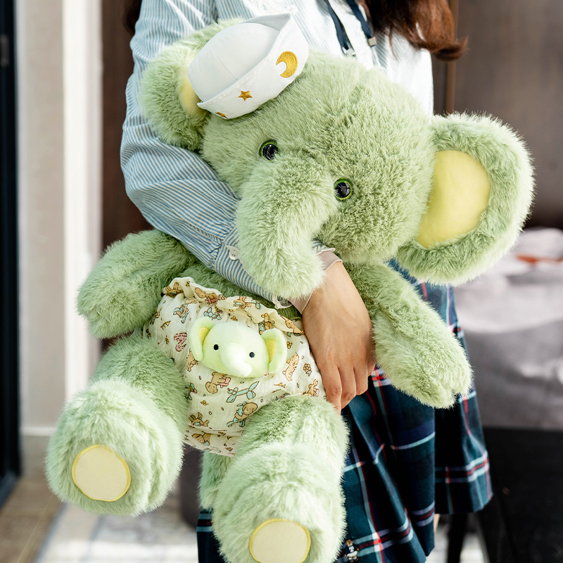 大象公仔玩偶绿色小象毛绒玩具