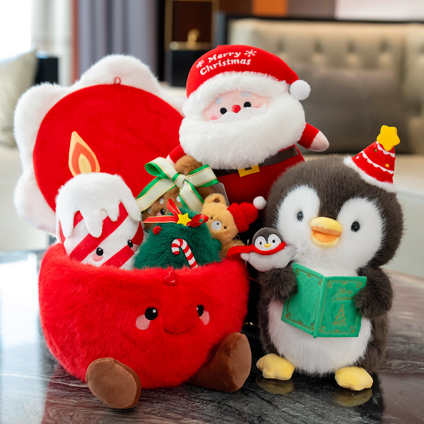 可爱圣诞老人玩偶平安果圣诞树