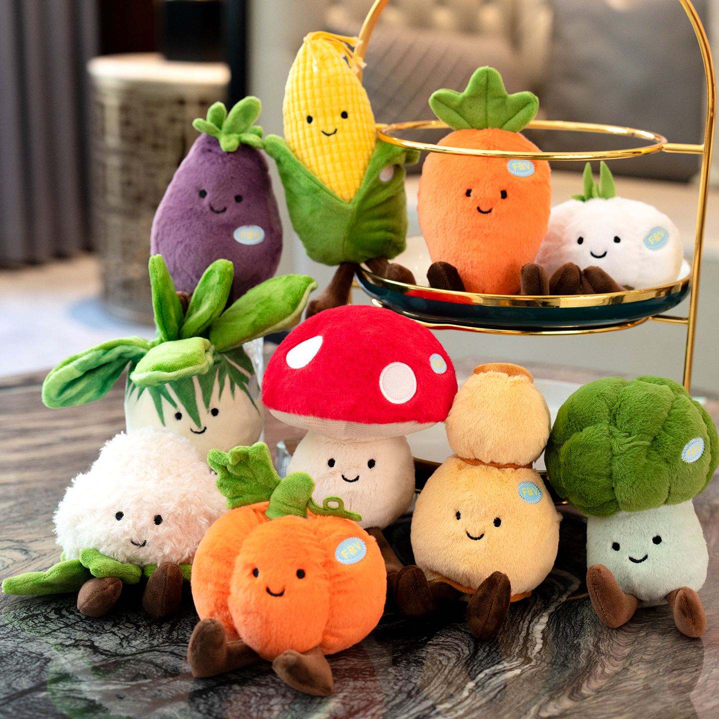 可爱蔬菜玩偶茄子公仔白菜毛绒玩具胡萝卜西兰花娃娃儿童生日礼物