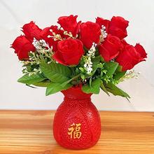 客厅酒柜创意摆件假花仿真花套装饰品室内餐桌塑料花卉盆景摆设花