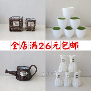 室内编制麻多肉花盆塑胶简约塑料创意编制大号肉肉多肉植物小花盆