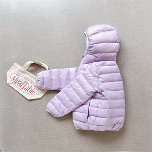 儿童羽绒服冬季轻薄款男童女童时尚休闲面包服保暖厚连帽大童外套