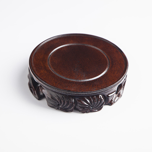 大号加厚根雕实木底座圆形  花瓶花盆鱼缸奇石佛像工艺品摆件底座