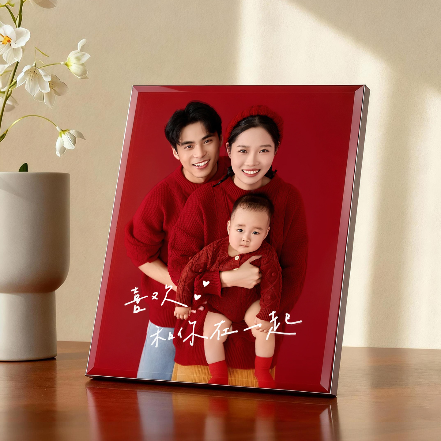 全家福照片定制摆台水晶相册摆件