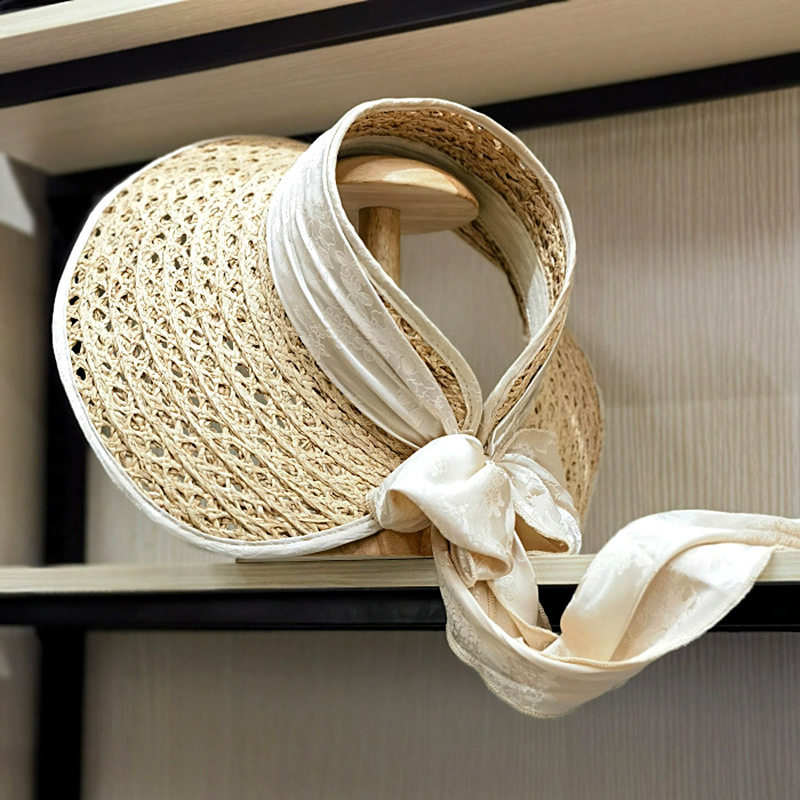 春夏日本款C4镂空拉菲草女复古大沿飘带蝴蝶结防晒空顶沙滩草帽子,服饰配件/皮带/帽子/围巾,帽子,淘宝优惠券,粉丝福利购,淘宝优惠卷