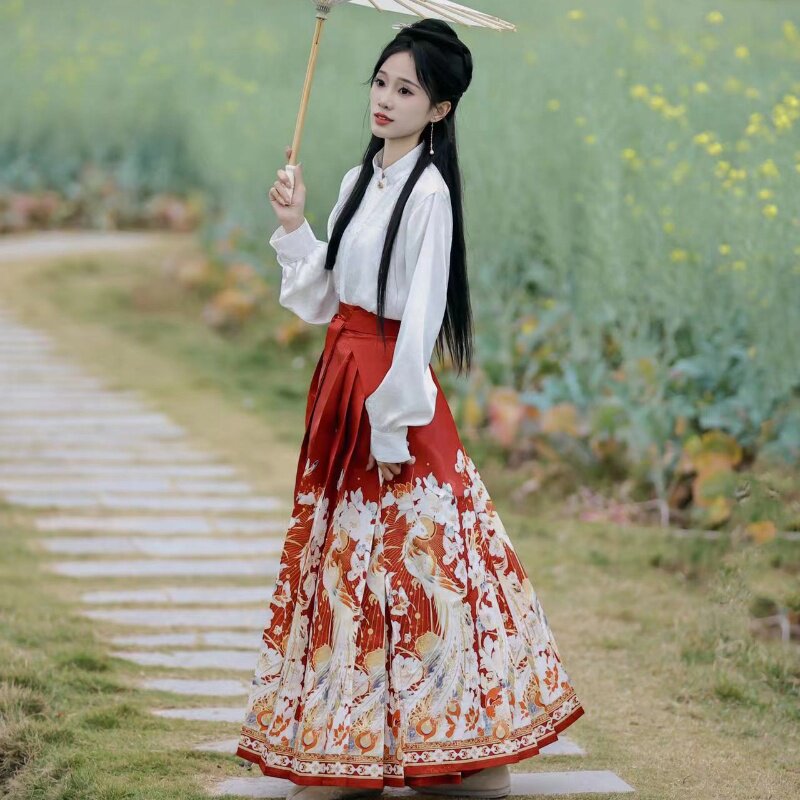 明制汉服女红色马面裙套装敬酒服上衣国风成人款古装改良日常穿搭