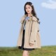 外套2026春秋新款 薄款 中大童女孩英伦风大衣 女童风衣中长款 亲子装