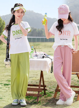 女童运动一套装漂亮衣服短袖长裤